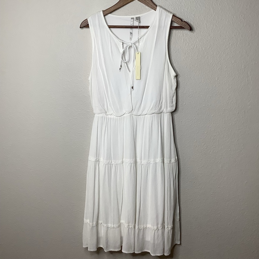 LC Lauren Conrad White Tiered Ruffled Sundress